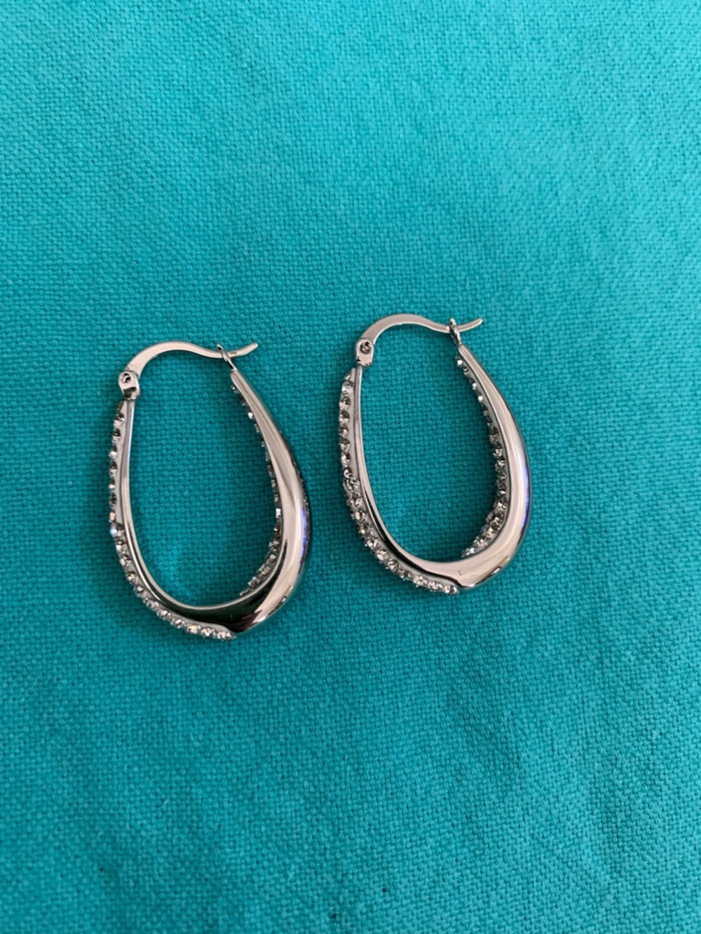 Crystal and silver earrings